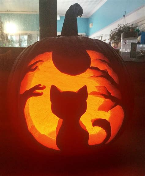 Pin By Natalie Kolomeitz Douglas On Fall Halloween Pumpkin Designs Kitty Jack O Lantern Ideas