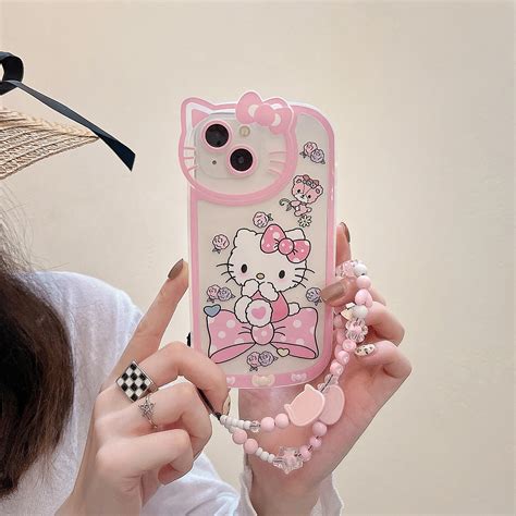 Cute Pink Bow 3d Hello Kitty Camera Phone Case For Iphone 11 12 13 Pro