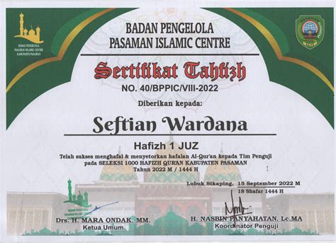 TAHFIZ QUR AN PPID SMAN 1 PADANG GELUGUR