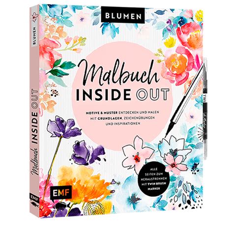 Malbuch Inside Out Watercolor Blumen Edition Fischer