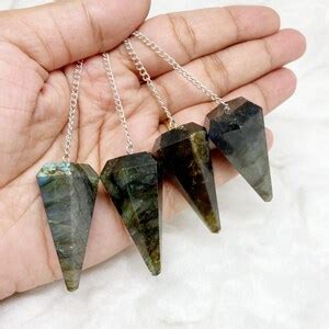 Labradorite Faceted Cone Pendulum Healing Dowsing Crystal Etsy