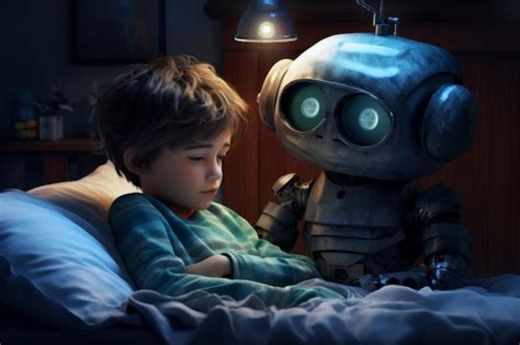 Premium AI Image | Kid and robot Beautiful illustration picture ...