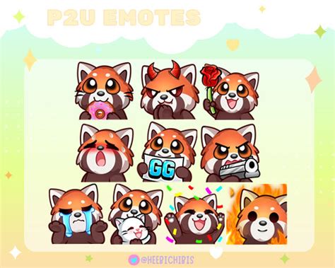 19 Red Panda Twitch Emotes Pack 1 Etsy