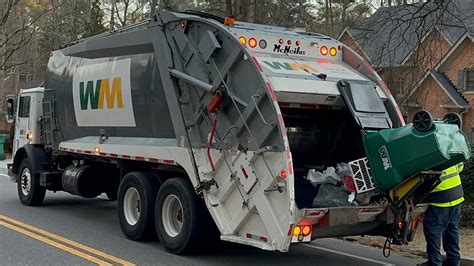 Gray WM Mack MR McNeilus Rear Loader Garbage Truck On Post Christmas