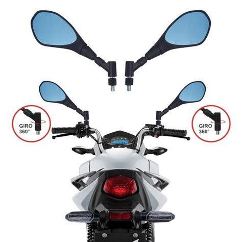 Par Retrovisor BMW F800 GS Convexo Azul Giro 360 Para Titan 160 Dafra