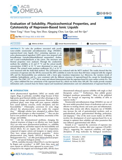 Pdf Evaluation Of Solubility Physicochemical Properties And