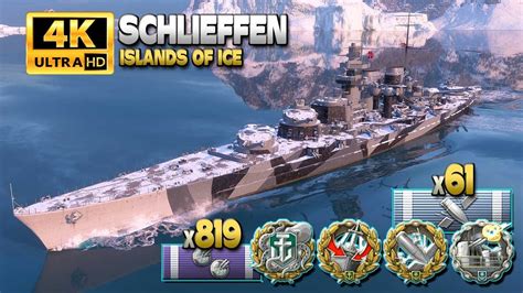 Battleship Schlieffen MVP On Map Islands Of Ice World Of Warships