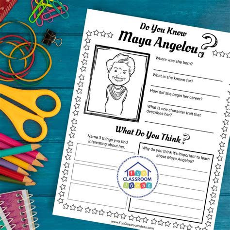 Use This Free Maya Angelou Biography Worksheet To Encourage Empathy Bingo Printables