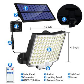 Led Solar Light Super Bright Outdoor Wall Lighting Lamp Split