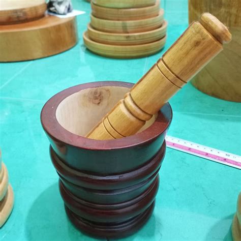 Jual Termurah Set Lumpang Kayu Kecil Model Ukir Alu Tumbukan Kayu