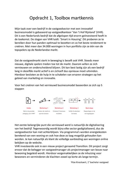 Opdracht 1 Toolbox Marktkennis Opdracht 1 Toolbox Martkennis Mijn