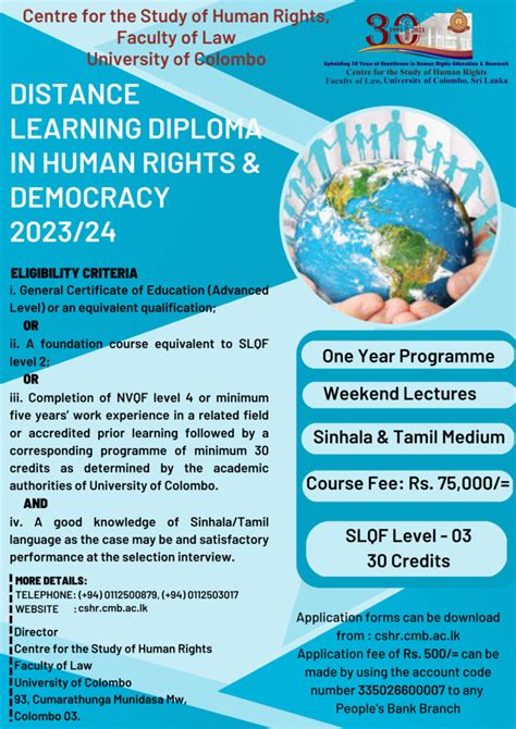 Distance Learning Diploma In Human Rights And Democracy Dldip Hr