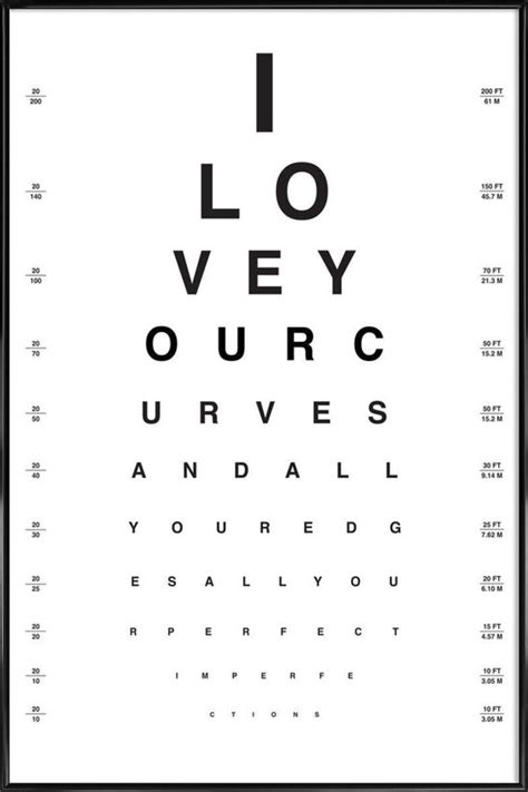 Juniqe Poster In Kunststof Lijst Eye Chart I Love You 30x45 Wit