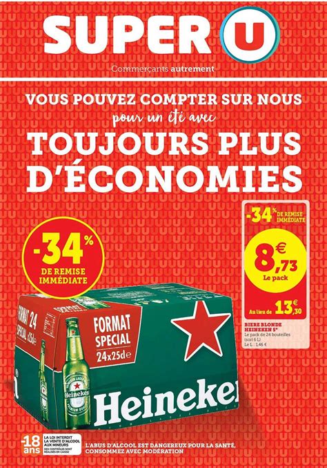 Promo Bi Re Blonde Heineken De Remise Imm Diate Chez Super U