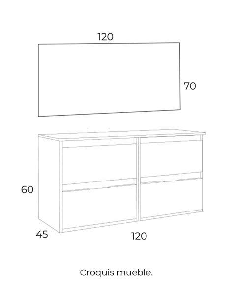 Mueble De Cuarto De Ba O Con Lavabo Doble Enma Cajones