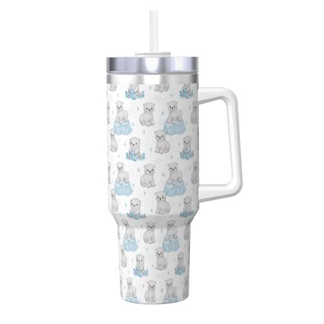 Rocae Playful Polar Bear Pals For 40OZ Ice Bully With Handle Keeps Drinks Hot Or Cold For Hours