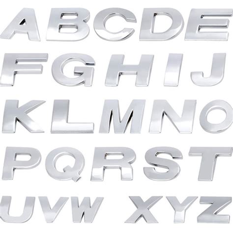 Buy Maxgoods Set Of Alphabet Letters Stickers Silver Metal Car