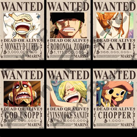 One Piece Bounty Posters (Set Of 22 Bounty Posters) - Anime Poster India