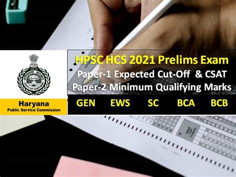 HPSC Haryana Civil Services HCS 2021 Prelims Expected Cutoff Marks