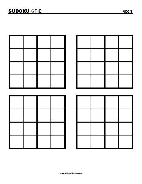 Printable Sudoku Grids Blank 4 Per Page | Sudoku Printables