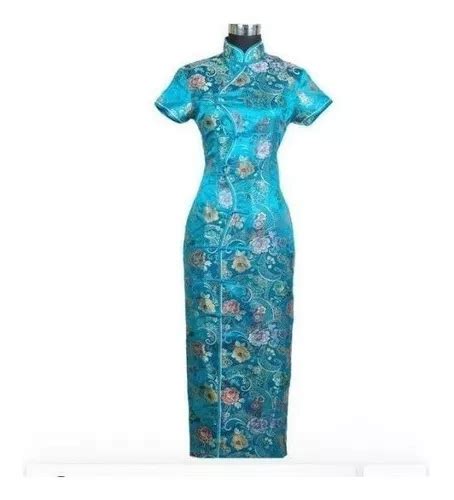 Vestido Chinês Tradicional Qipao Cheongsam Enfeites Parcelamento