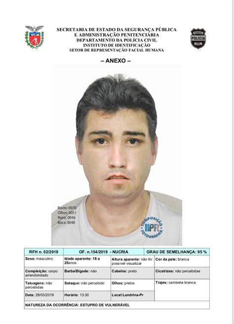 Polícia Do Pr Divulga Retratos De Suspeitos De Crimes Sexuais Contra