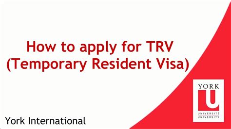 How To Apply For Trv Temporary Resident Visa Youtube