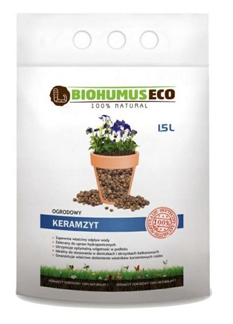 BIOHUMUS ECO KERAMZYT OGRODOWY PODŁOŻE KWIATY 1 5L 10665762726