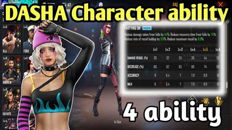 Free Fire Dasha Character Ability Dasha Character In Free Fire Ff