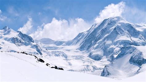 Snow capped mountain, winter, snow, mountains HD wallpaper | Wallpaper ...