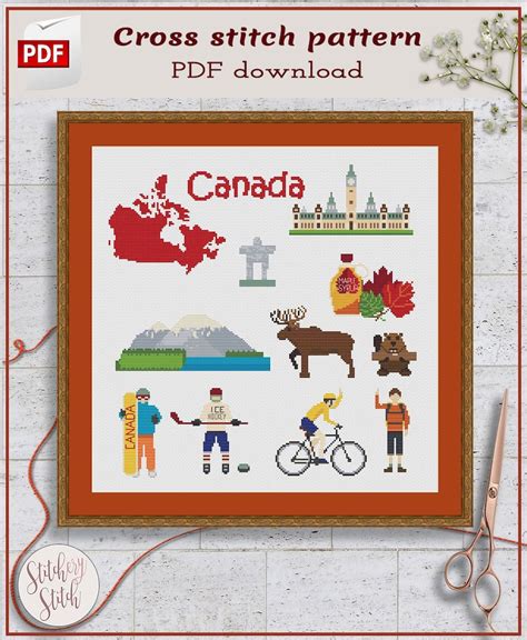 Canada Cross Stitch Pattern Canadian Cross Stitch Chart Etsy UK