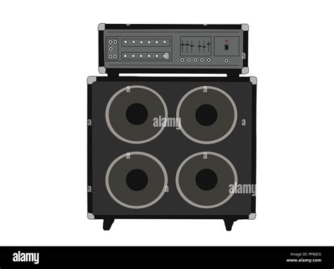 Vintage Bass Amplifier Vector Illustration Stock Vector Image And Art Alamy