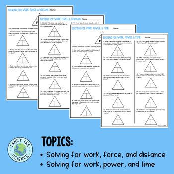 Work Power And Simple Machines Worksheets Laney Lee