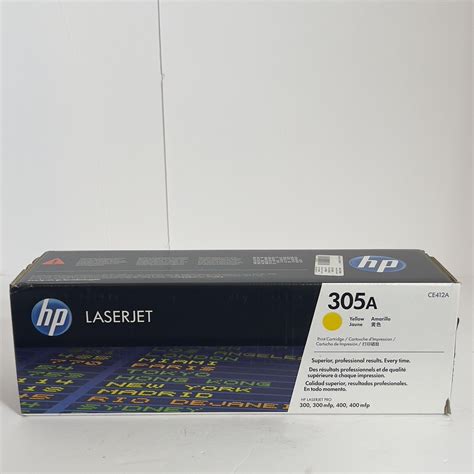 Used Genuine Hp 305a Ce412a Yellow Toner Cartridge Laserjet Ubb Threads