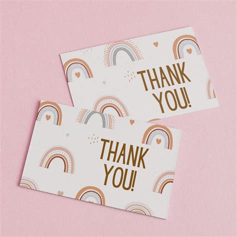 Small Business Thank You Cards Boho Rainbow Thank You Cards Rainbow