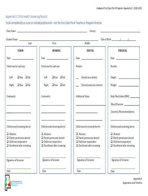 Alabama First Class Pre K Appendix 2021 2022 Fill Online Printable