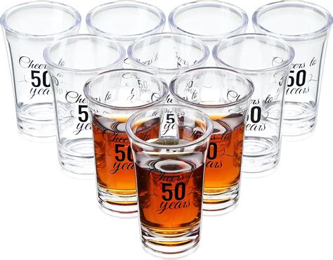 Sliner 48 Pack Birthday Shot Glasses Bulk Unbreakable 1 4oz Cheers To 30 40 50 60