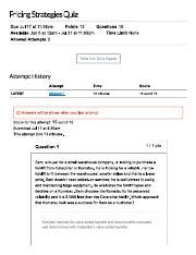 Pricing Strategies Quiz Pdf Course Hero