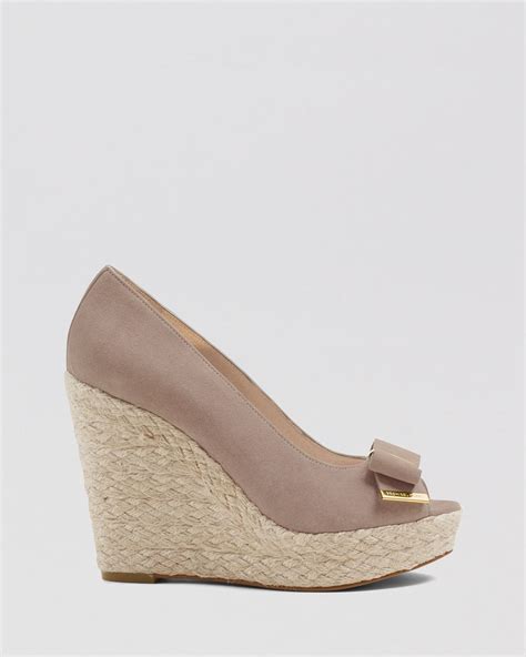 Michael Michael Kors Peep Toe Platform Wedge Espadrille Pumps Meg In