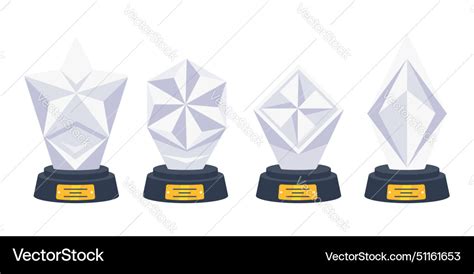 Winner glass award trophy acrylic cup Royalty Free Vector