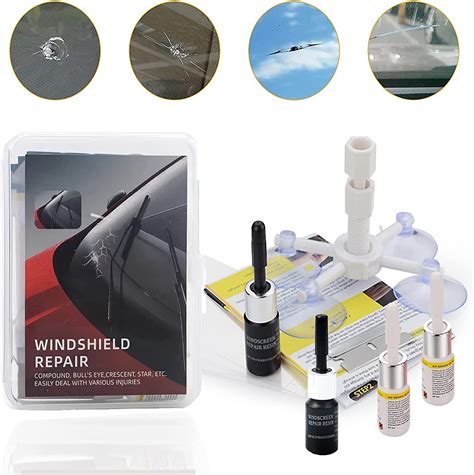 Amazon ZeyUaN Car Windshield Repair Kit 4 PCS Windshield Crack