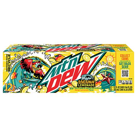 FRESH 12 Pk Mountain Dew Baja Blast Laguna Lemonade Soda Emporium