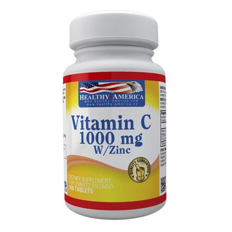 Vitamina C 1000 Mg Con Zinc X 100 Tab Healthy America Supernat