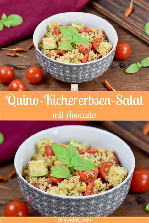 Quinoa Kichererbsen Salat Rezept Mit Avocado Zimt Chili Rezept