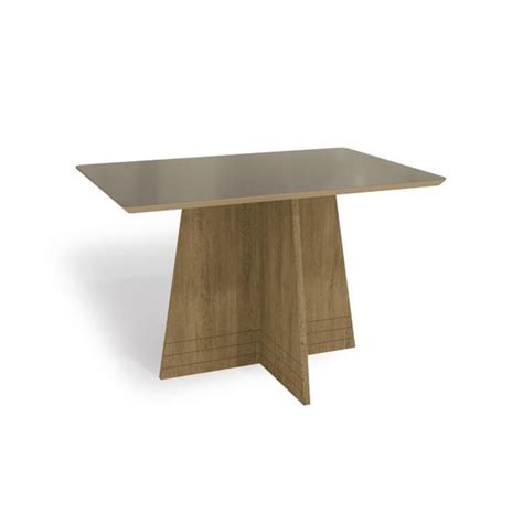 Mesa De Jantar Retangular Tampo Mdf Vidro 120 Cm Freij Leroy Merlin