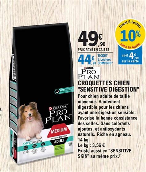 Promo Pro Plan Croquettes Chien Sensitive Digestion Chez E Leclerc