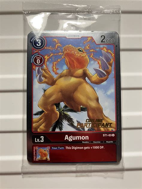 Digimon 2021 Online Regional Participant Pack 7 Cards Promo Agumon Sealed Ebay