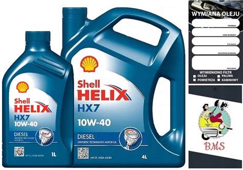 SHELL HELIX OLEJ PÓŁSYNTETYCZNY 10W-40 10w40 DIESEL HX7 5L 550046646 za ...