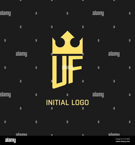 Monogram Uf Logo Shield Crown Shape Elegant And Luxury Initial Logo