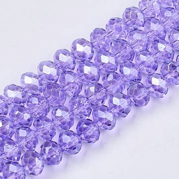 Mm Lilas Rondelle Verre Perles Egla Q C A Chapelet De Perles En